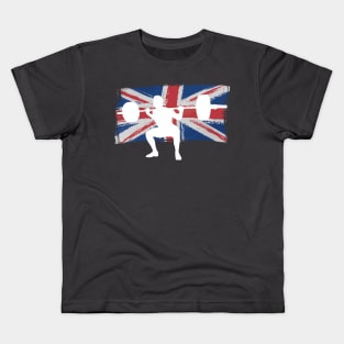 British Squat - Powerlifting United Kingdom Flag Kids T-Shirt